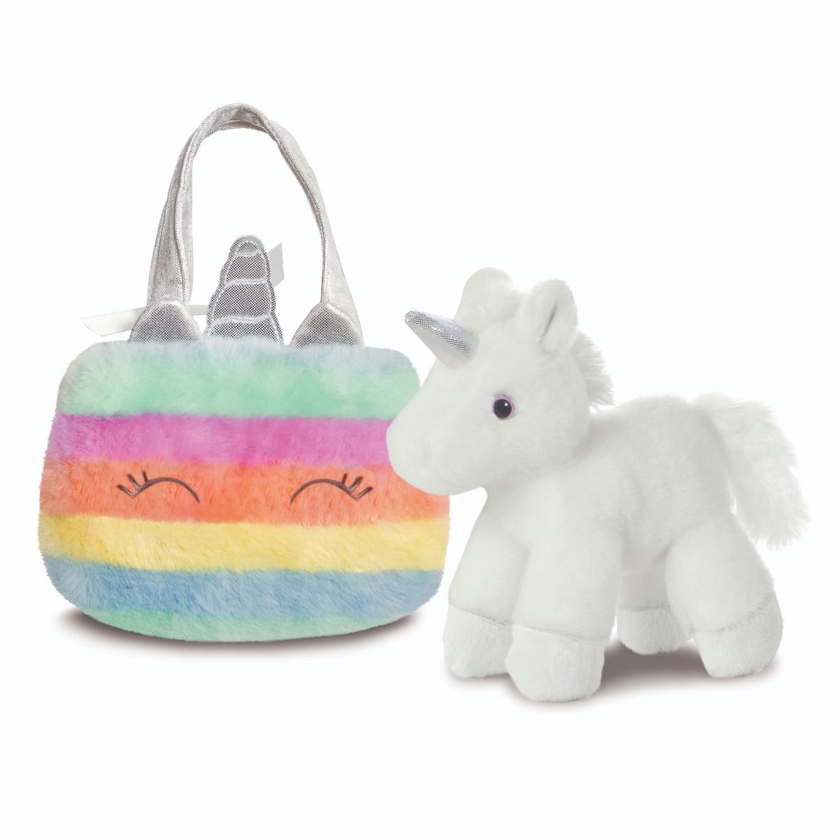 Fancy Pals Unicorn with Fluffy Rainbow Bag