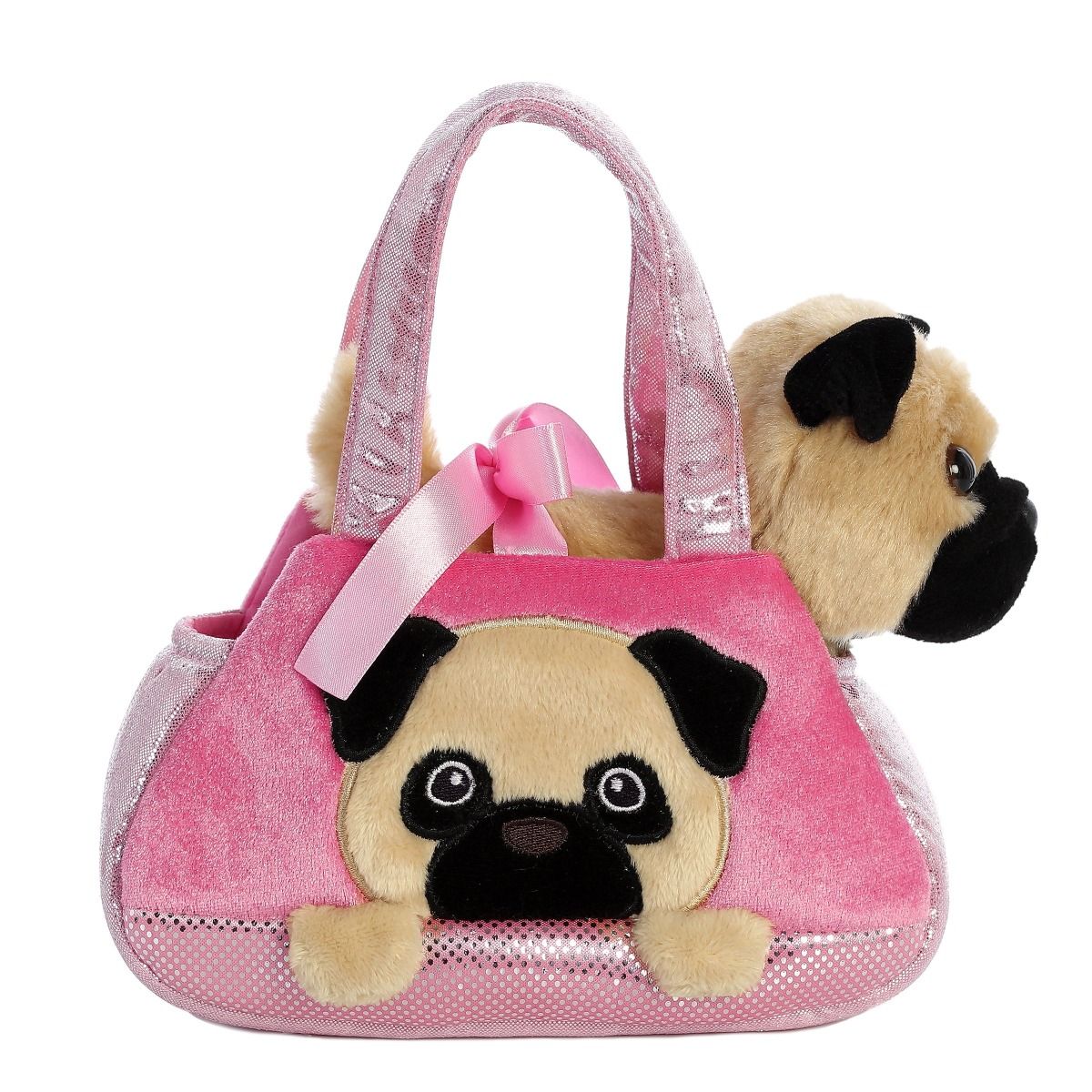 Fancy Pals Pug in Pink Bag