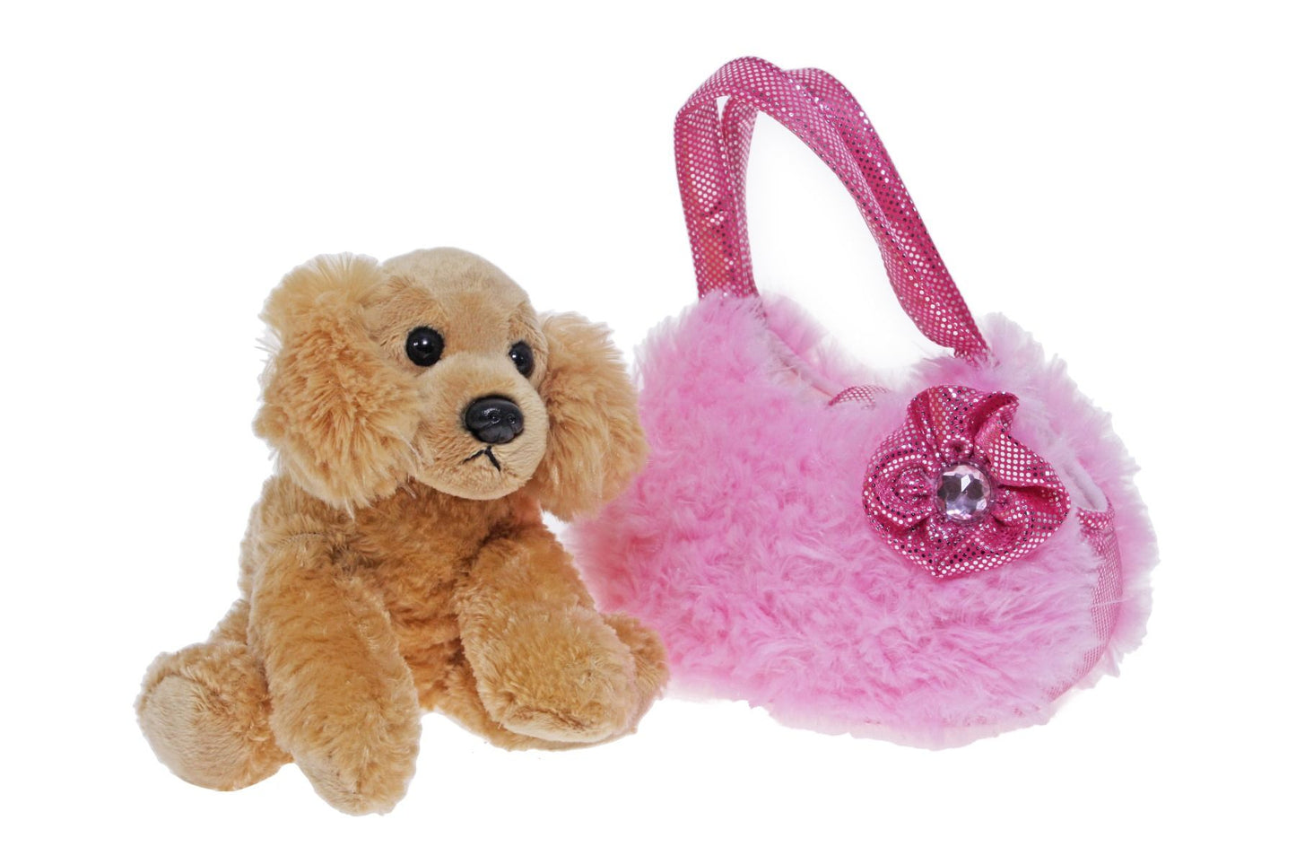 Fancy Pals Cocker Spaniel with Pink Fluffy Bag