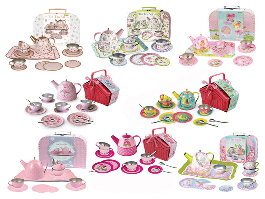 Tea Set in Carrycase/Basket Assorted*