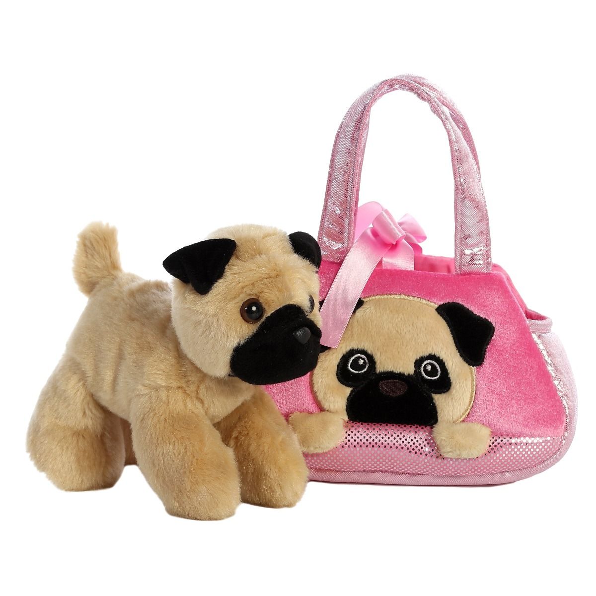 Fancy Pals Pug in Pink Bag