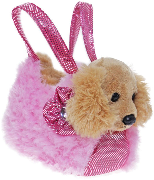 Fancy Pals Cocker Spaniel with Pink Fluffy Bag