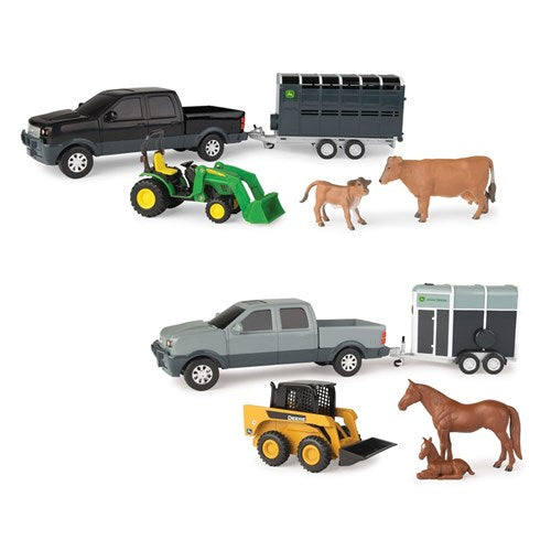 John Deere Pickup & Livestock Trailer Set Assorted*