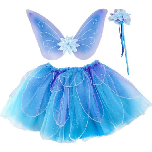 Great Pretenders Costume Set Blue Fancy Flutter Skirt with Wings & Wand (4-6)