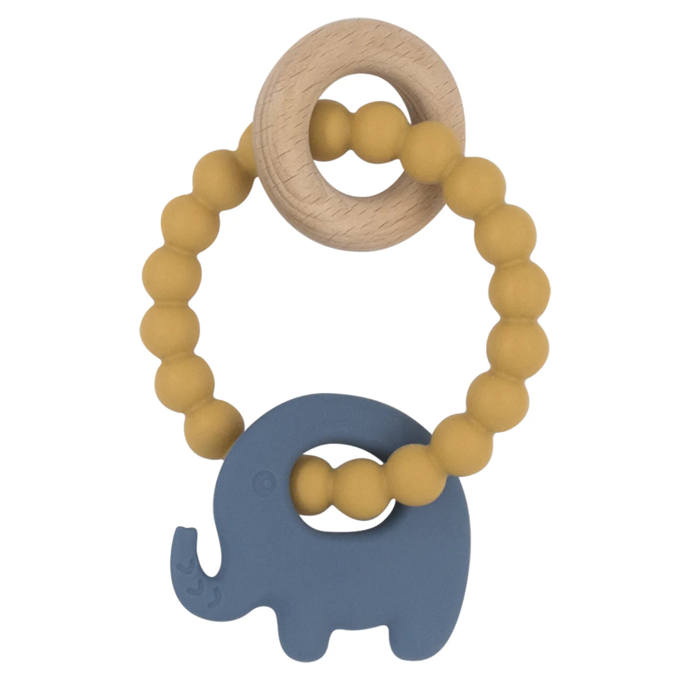 Silicone Elephant Teether - Steel Blue