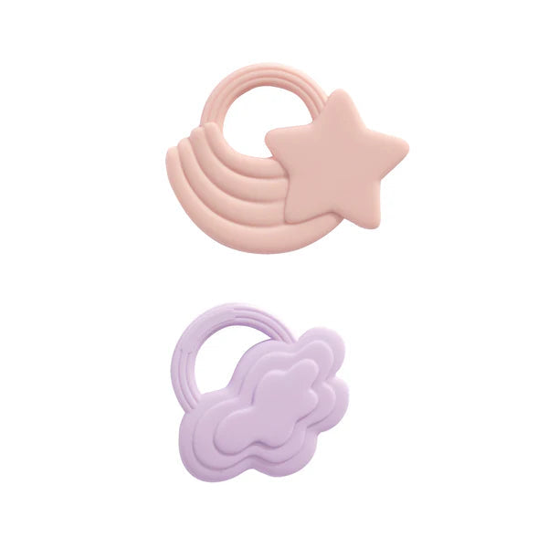 Silicone Teether 2 Pack - Stars & Cloud