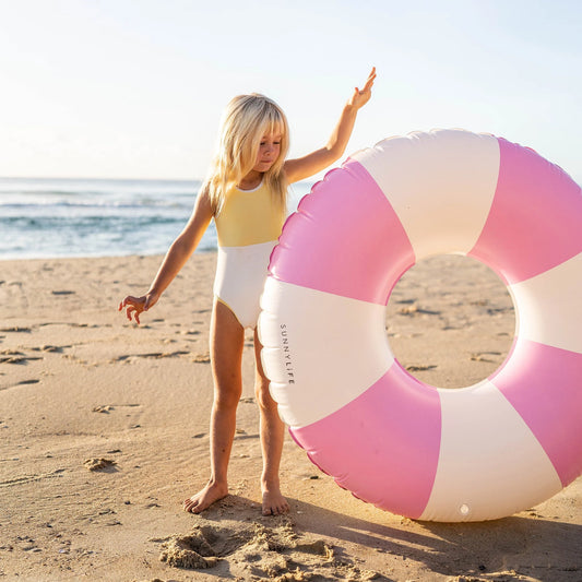 Tube Pool Ring - Bubblegum Pink Stripe SUNNYLIFE