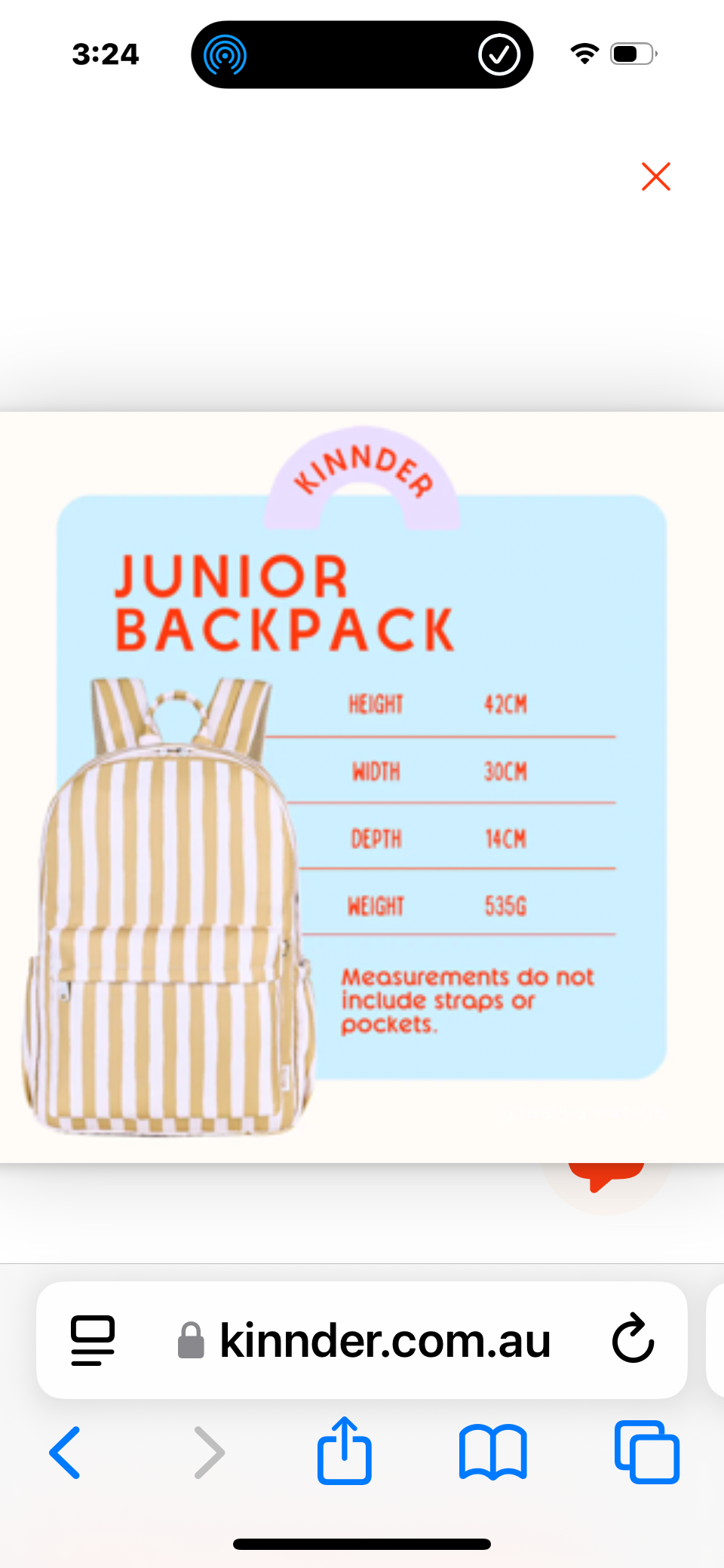 Cali Blue Junior Kindy/School Backpack - Kinnder