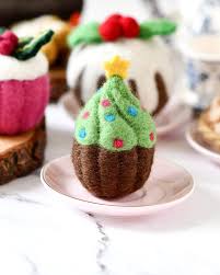 Tara Treasures Felt Christmas Cupcake