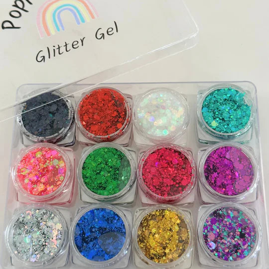 Poppet Locks Rainbow Glitter Pot Set