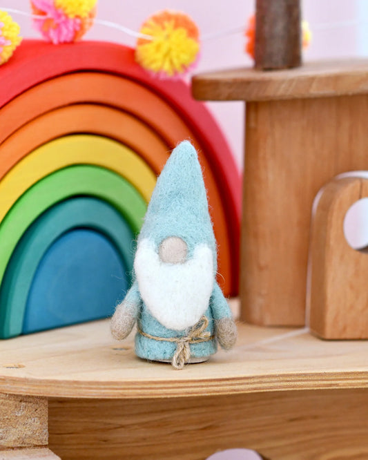 Felt Gnome Peg Doll - Pastel Blue