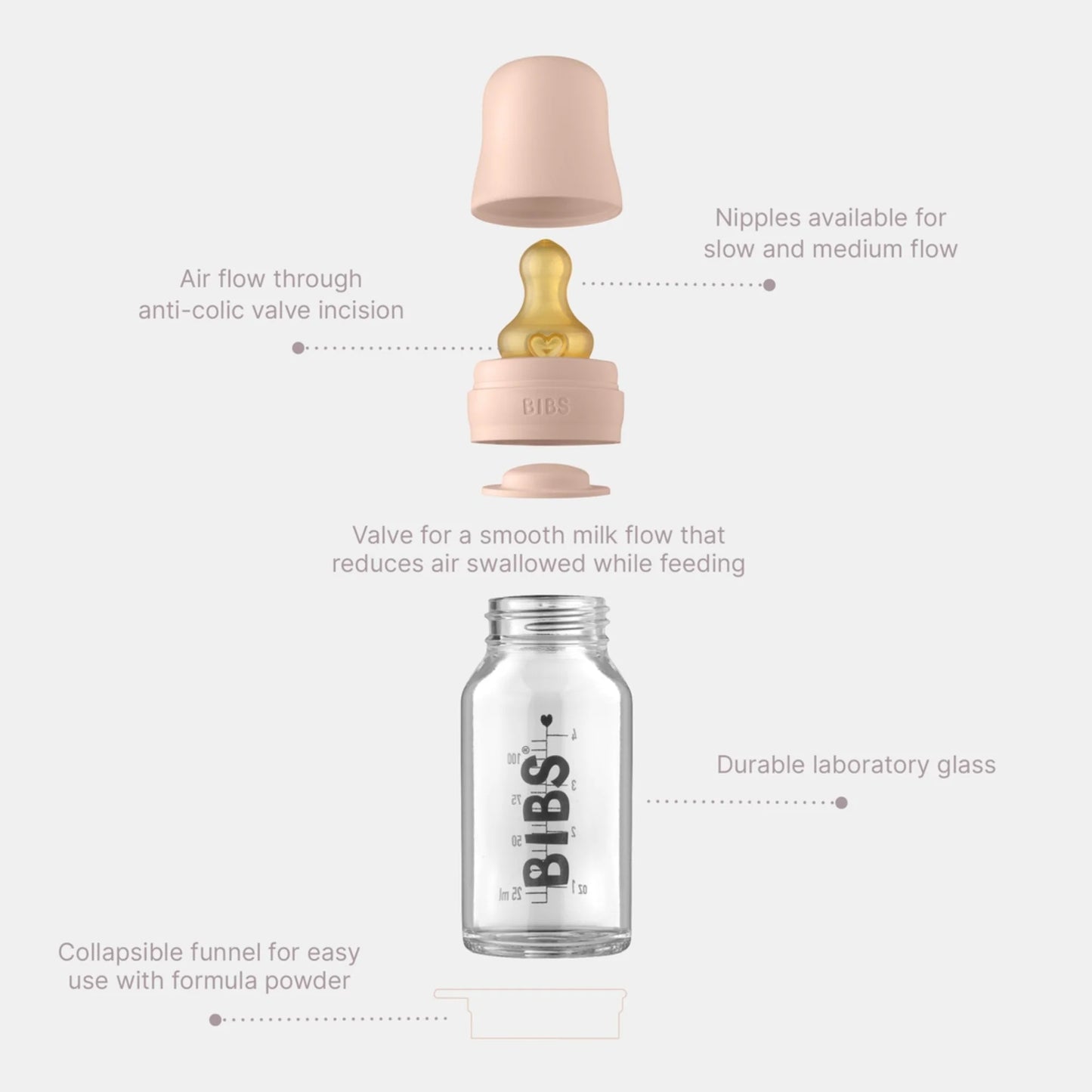 Baby Glass Bottle 110ml Complete Set - Woodchuck