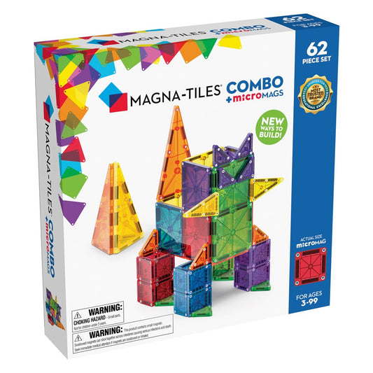 MAGNA-TILES - Combo + microMAGS - 62 Piece Set