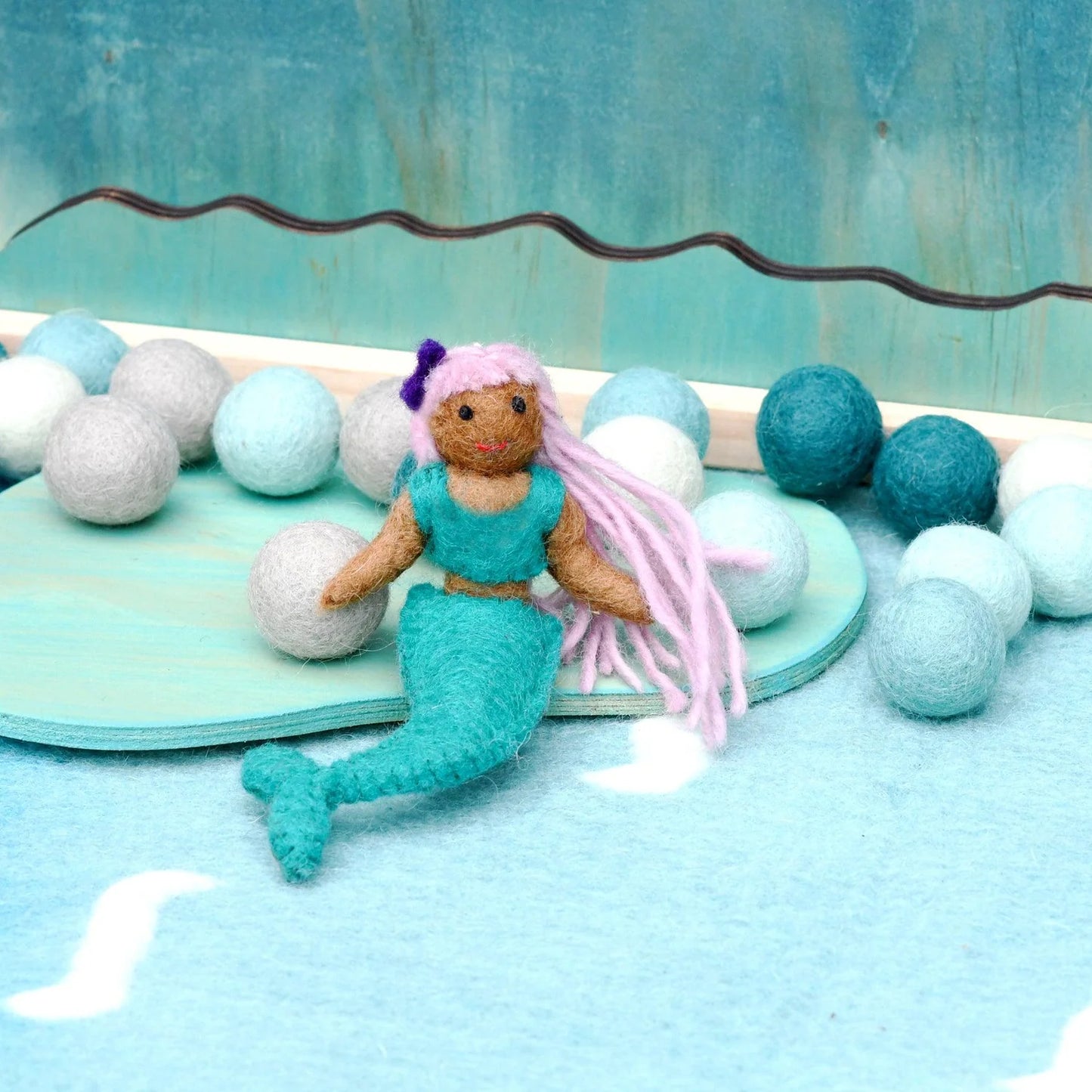 Felt Coral Mermaid - Turquoise Tail