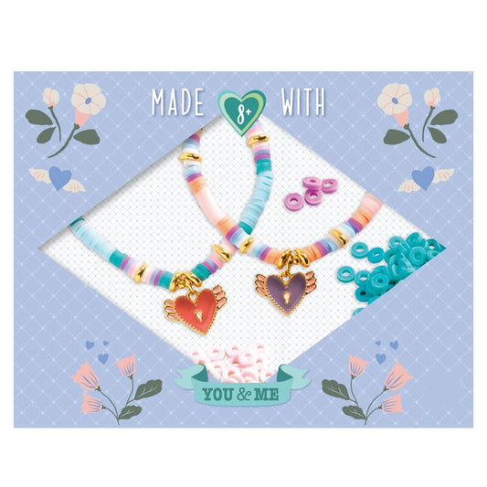 You & Me Letter Heishi Hearts Bead Set